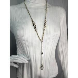 Chico's gold tone necklace costume jewelry signed chunky chain link versatile